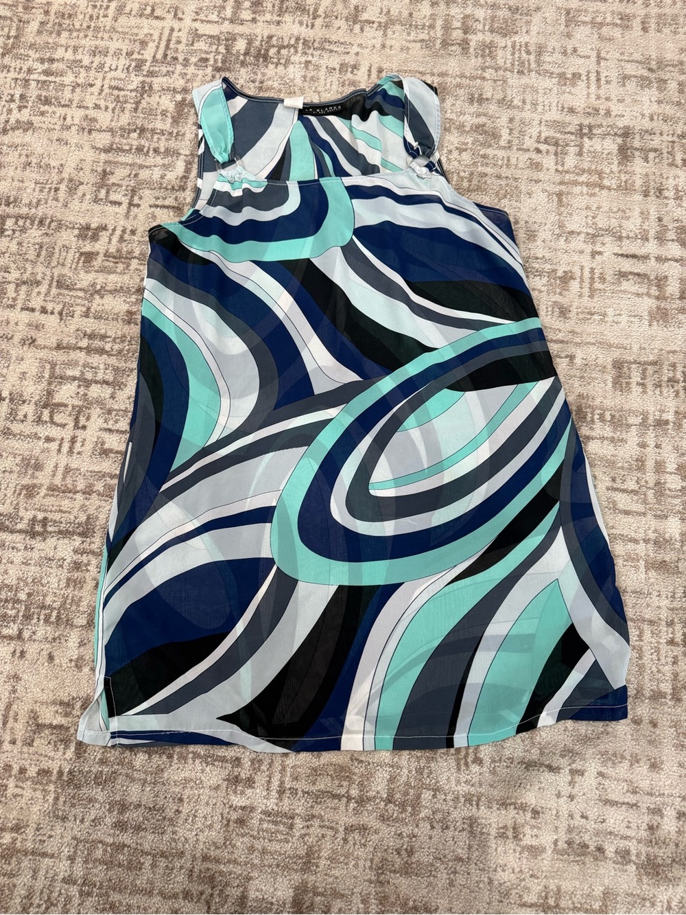 La Blanca by Ron Beattie Sleeveless Abstract Print Tunic Dress Cover-Up Medium